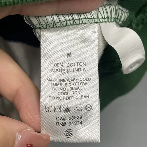 Stussy Green Striped Rugby Hoodie Shirt Medium - Picture 9 of 10